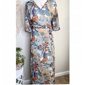 NWT Molly Bracken Floral Wrap Maxi Dress